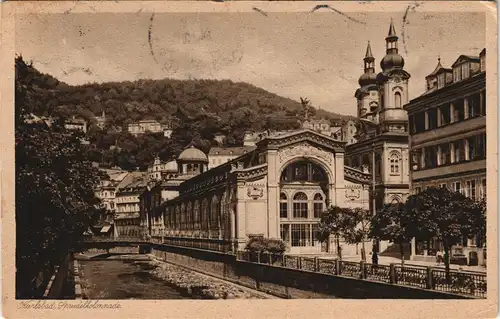Postcard Karlsbad Karlovy Vary Sprudelkolonnade 1930
