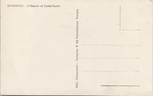 Cartoline Rovereto L'Ossarlo di Castel Dante Panorama-Ansicht 1930