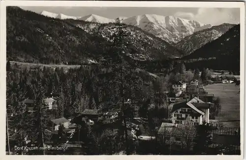 Ansichtskarte Kreuth Dorf Kreuth mit Blauberge Panorama-Ansicht 1930
