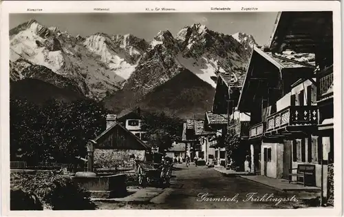 Garmisch-Partenkirchen Frühlingstrasse  1937 Stempel Olympische Winterspiele