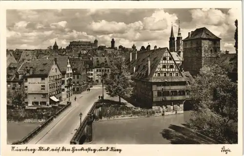 Ansichtskarte Nürnberg Panorama-Ansicht Stadt-Blick 1940