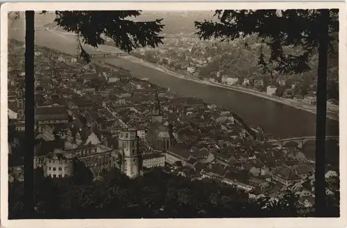 Ansichtskarte Heidelberg Blick vom Rindenhäuschen 1933