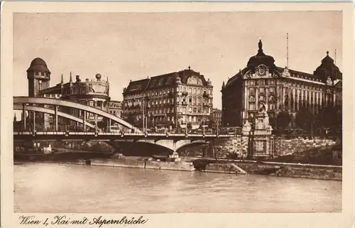 Ansichtskarte Wien Kai mit Aspernbrücke 1928