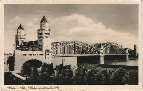 Ansichtskarte Köln Hohenzollernbrücke 1929
