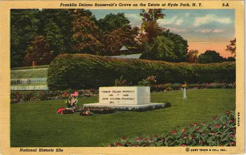 New York City Franklin Delano Roosevelt's Grave on the Estate at Hyde Park 1919