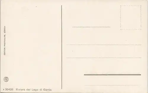 Cartoline Gardone Riviera Hildebrandsburg Stadt und Gardasee 1913