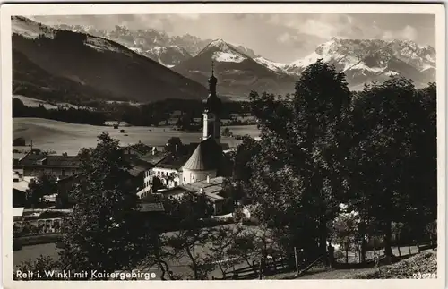 Ansichtskarte Reit im Winkl Panorama-Ansicht mit Kaisergebirge 1937