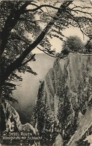 Ansichtskarte Stubbenkammer-Sassnitz Königsstuhl, Plateau 1917
