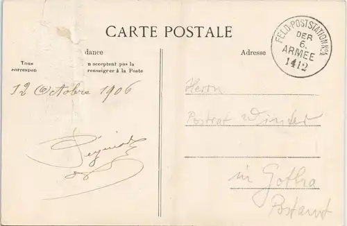 Mortagne-au-Perche Notre Dame gel. Feldpoststation der 6. Armee 1915