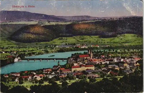 Ansichtskarte Bad Säckingen Blick auf die Stadt 1913