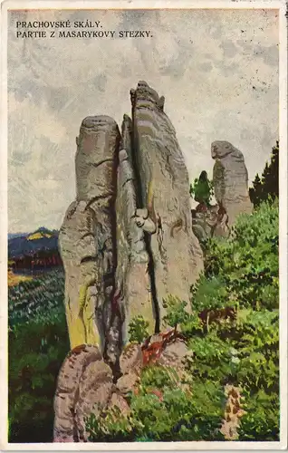 .Tschechien PRACHOVSKÉ SKÁLY. PARTIE Z MASARYKOVY STEZKY.gel Turnau Turnov 1937