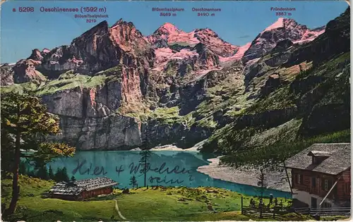 Ansichtskarte Kandersteg Oeschinensee, Berghaus 1928