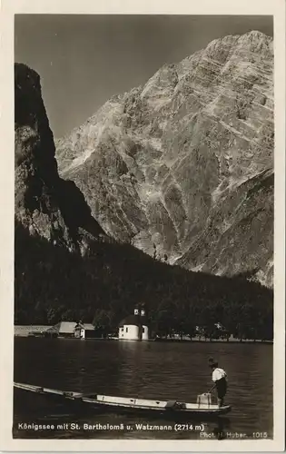 St. Bartholomä-Schönau am Königssee Königssee - Fischer mit Boot 1930