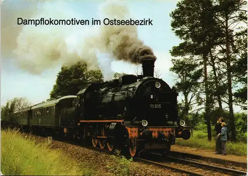 Ansichtskarte Güstrow Lok BR 38.2 von Rostock nach Güstrow 1980/1986