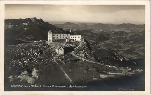 Berchtesgaden Watzmannhaus Blick a. Untersberg u. Berchtesgaden 1925