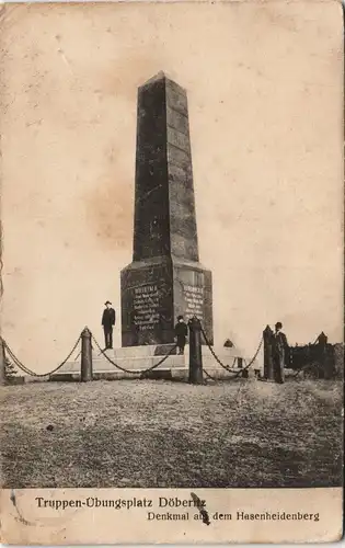 Dallgow-Döberitz Truppenübungsplatz, Männer Hasenheidenbergdenkmal gel. Feldpost 1915