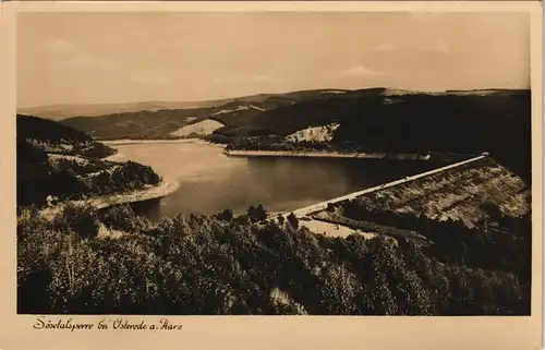 Osterode (Harz) Sösetalsperre Talsperre aus der Vogelschau 1940