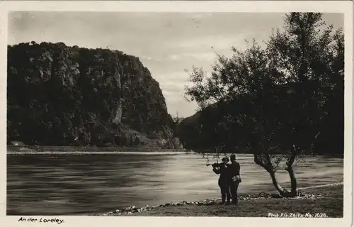 Ansichtskarte Sankt Goar Rheintal an der Loreley 1936   gel  Stempel MAINZ