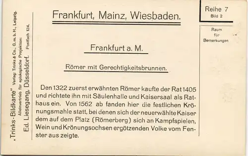 Ansichtskarte Frankfurt am Main Römer, Fotokarte 1928