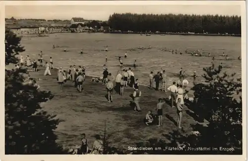 Schneeberg (Erzgebirge) Strandleben am Filzteich Neustädtel im Erzgebirge 1940