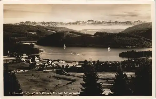 Ansichtskarte Schluchsee Panorama Blick über den See zu den Bergen 1940