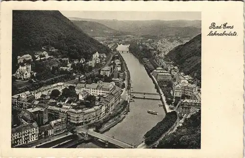 Ansichtskarte Bad Ems Panorama-Ansicht Lahn abwärts gesehen 1930