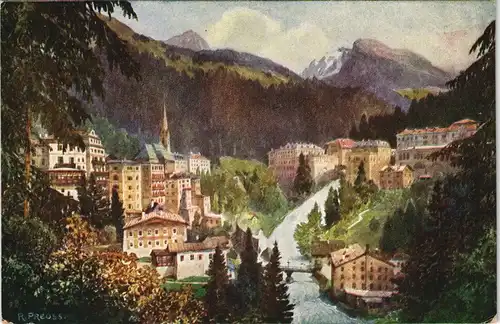 Ansichtskarte Bad Gastein KILOPHOT-Künstlerkarte, Panorama Gastein 1918
