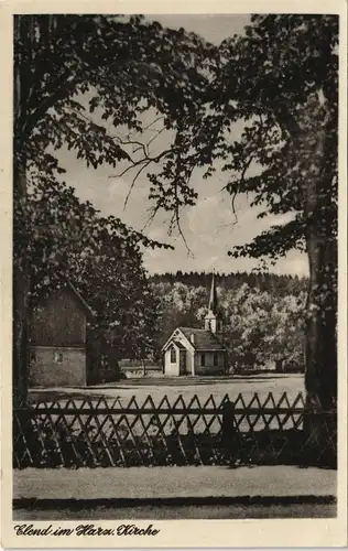 Ansichtskarte Elend (Harz) Partie an der Kirche 1950
