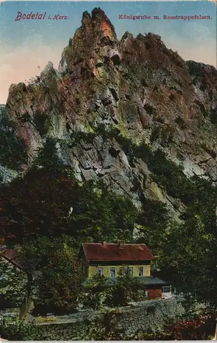 Ansichtskarte Treseburg Bodetal im Harz Königsruhe m. Rosstrappefelsen 1915