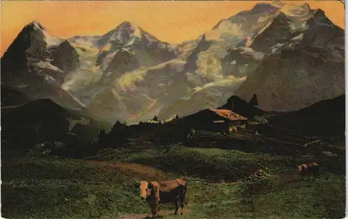 Ansichtskarte Grindelwald Eiger, Mönch und Jungfrau (Schweizer Alpen) 1910