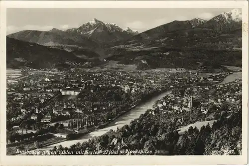 Ansichtskarte Innsbruck Stadt gegen Süden 1930