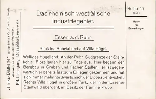 Ansichtskarte Bredeney-Essen (Ruhr) Villa Hügel, Ruhrtal Fotokarte 1928