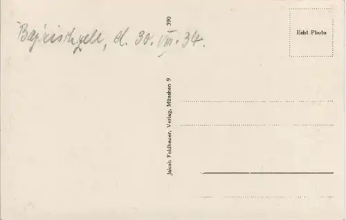 Ansichtskarte Bayrischzell Stadt mit Wendelstein 1934