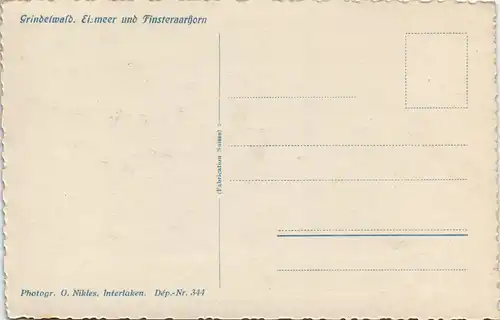 Grindelwald Grindelwaldgletscher, Eismer, Finsteraarhorn - Glacier 1928
