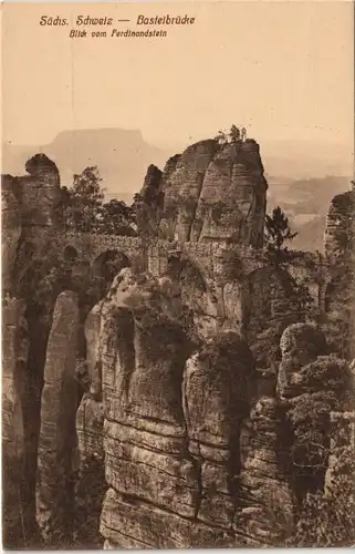 Rathen Basteibrücke - Sächsische Schweiz vom Ferdinandstein 1913