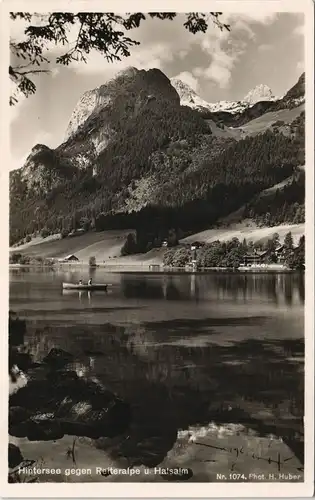 Ansichtskarte Ramsau bei Berchtesgaden Ruderboot, Hotel zur Post 1932