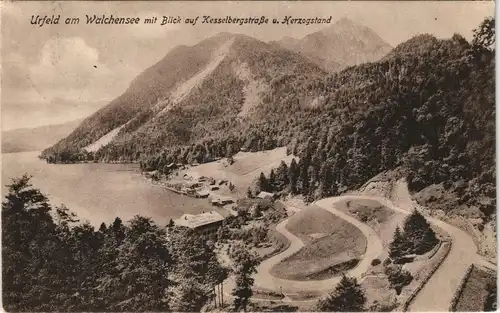 Kochel am See Urfeld Blick auf Hesselbergstraße u. Herzogstand 1923