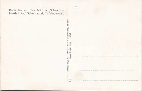 Ansichtskarte Schwarzburg Schweizerhaus-Schwarzatal 1928