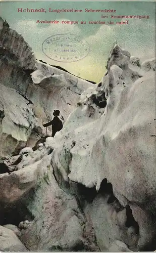 Woll La Bresse Hohneck, Bergsteiger Losgebrochene Schneewächte 1913