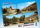 Ansichtskarte Bad Liebenwerda Median-Klinik, Haus, Straßen, Schwimmhalle 1995
