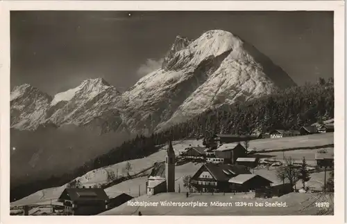 Ansichtskarte Mösern Stadt im Winter 1932
