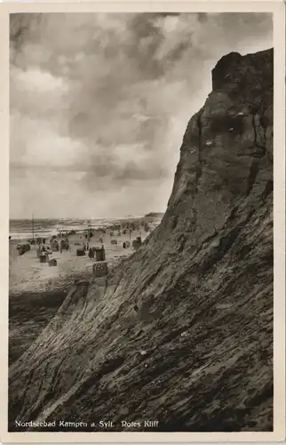 Ansichtskarte Kampen (Sylt) Strand, Rotes Kliff - Strandkörbe 1931