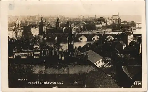 Postcard Prag Praha Pohled s Chotkových sadů. - Fotokarte 1929
