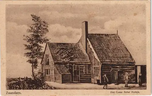 Postkaart Zaandam Het Czaar Peter Huisje. 1925