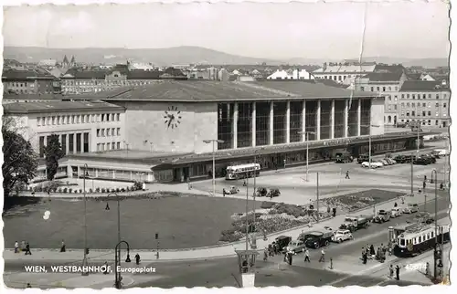 Ansichtskarte Wien Bahnhof, WESTBAHNHOF, Europaplatz 1960