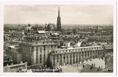 Ansichtskarte Wien Hochhaus Herrengasse Stadt Panorama 1960