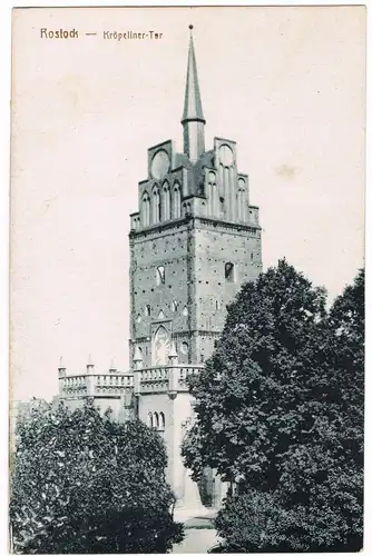 Ansichtskarte Rostock Partie am Kröpeliner Tor 1920