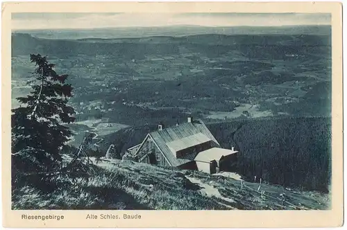 Schreiberhau Szklarska Poręba Alte schlesische Baude Riesengebirge Panorama 1920