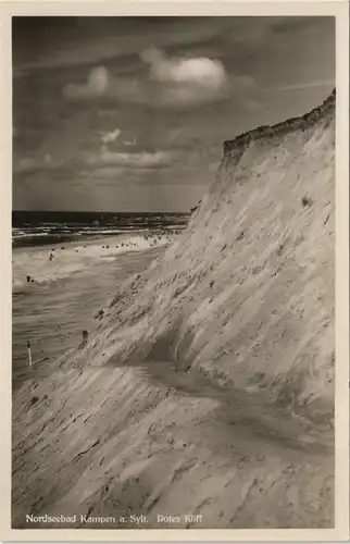 Ansichtskarte Kampen (Sylt) Rotes Kliff - Strand 1932