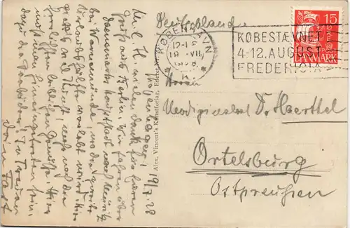 Postcard Kopenhagen København Straßenpartie 1928